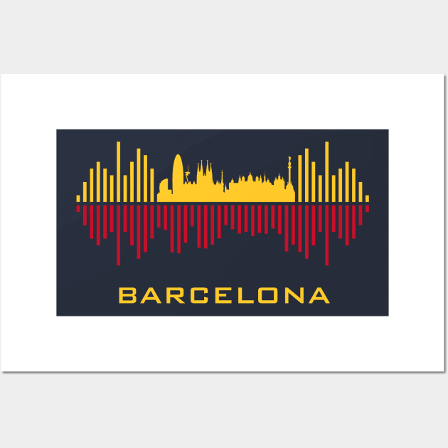 Barcelona Soundwave Wall Art by blackcheetah